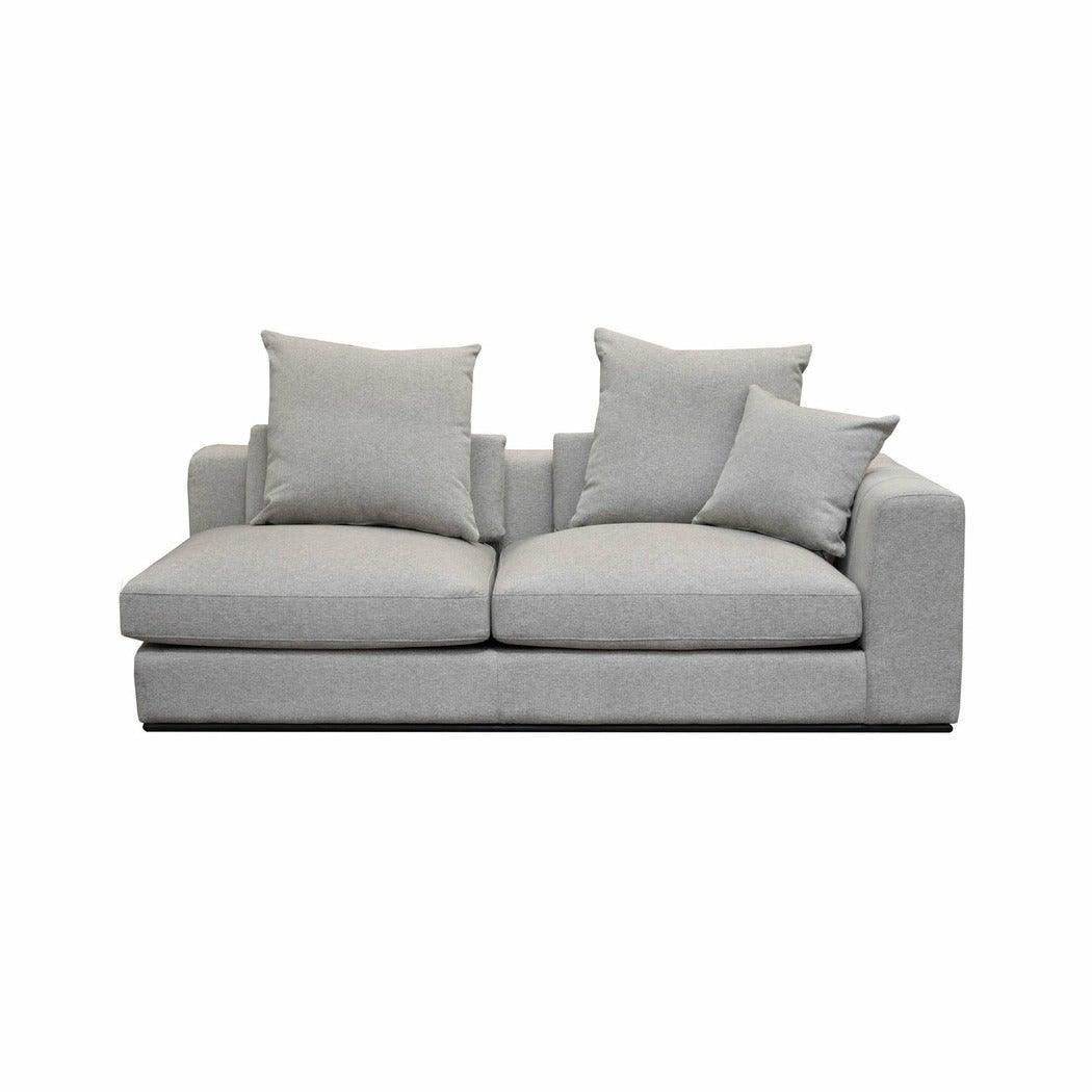 Grey Linen Sullivan Modular Right Facing Chaise Sofa Alba Stone Linen - Sideboards and Things Back Type_Loose Back, Brand_LH Imports, Color_Gray, Modular Component_Chaise, Orientation_L-Shaped, Orientation_Left Facing, Orientation_Right Facing, Product Type_Modular, Upholstery Type_Fabric Blend