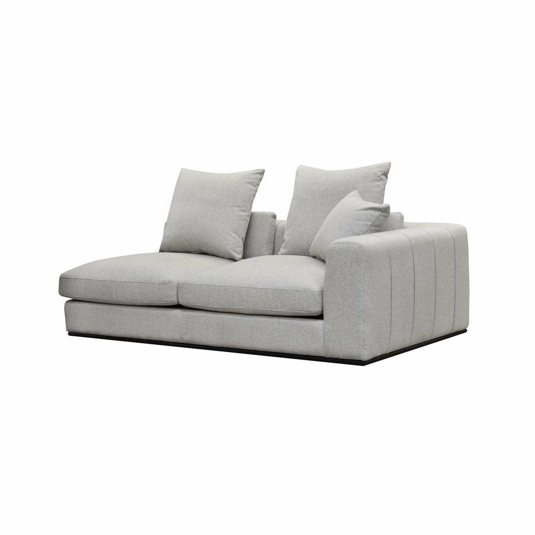 Grey Linen Sullivan Modular Right Facing Chaise Sofa Alba Stone Linen - Sideboards and Things Back Type_Loose Back, Brand_LH Imports, Color_Gray, Modular Component_Chaise, Orientation_L-Shaped, Orientation_Left Facing, Orientation_Right Facing, Product Type_Modular, Upholstery Type_Fabric Blend