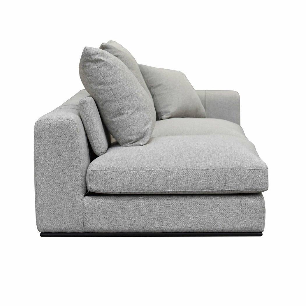 Grey Linen Sullivan Modular Right Facing Chaise Sofa Alba Stone Linen - Sideboards and Things Back Type_Loose Back, Brand_LH Imports, Color_Gray, Modular Component_Chaise, Orientation_L-Shaped, Orientation_Left Facing, Orientation_Right Facing, Product Type_Modular, Upholstery Type_Fabric Blend