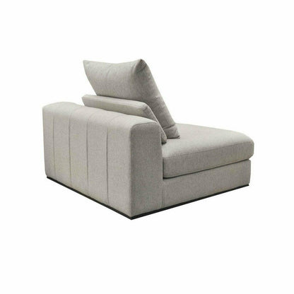 Grey Low Profile Linen Sectional Armless Slipper Chair Alba Stone - Sideboards and Things Brand_LH Imports, Color_Gray, Materials_Upholstery, Modular Component_Slipper Chair, Product Type_Modular, Upholstery Type_Linen