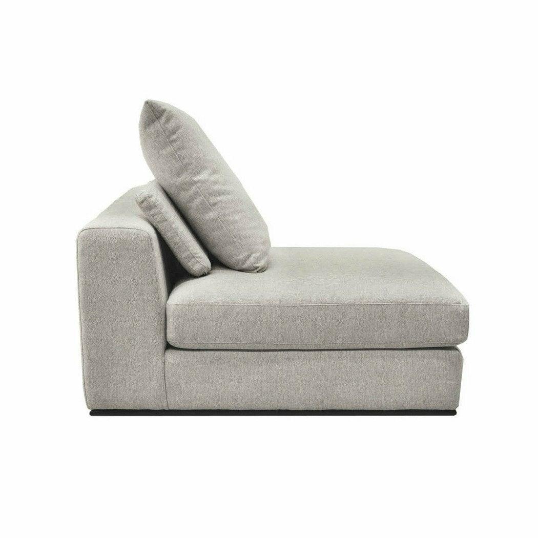 Grey Low Profile Linen Sectional Armless Slipper Chair Alba Stone - Sideboards and Things Brand_LH Imports, Color_Gray, Materials_Upholstery, Modular Component_Slipper Chair, Product Type_Modular, Upholstery Type_Linen