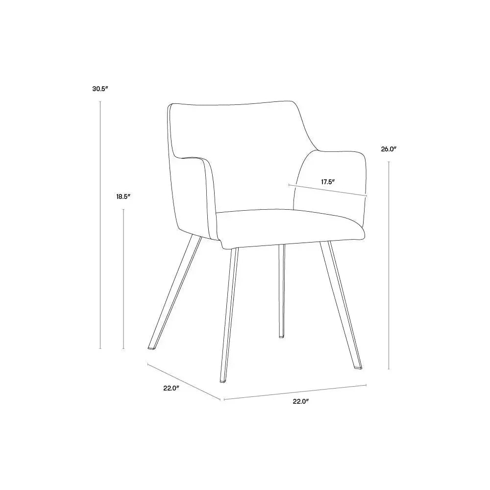 SUNPAN Griffin Leather Modern Dining Armchair