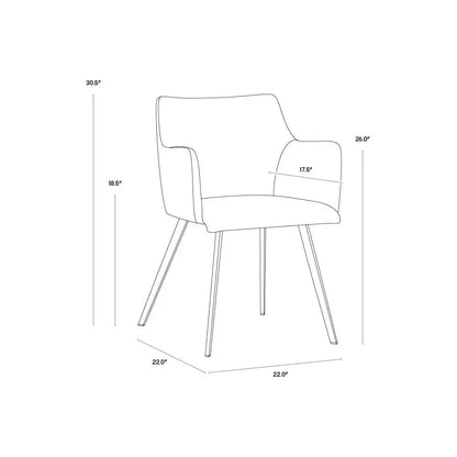 SUNPAN Griffin Leather Modern Dining Armchair