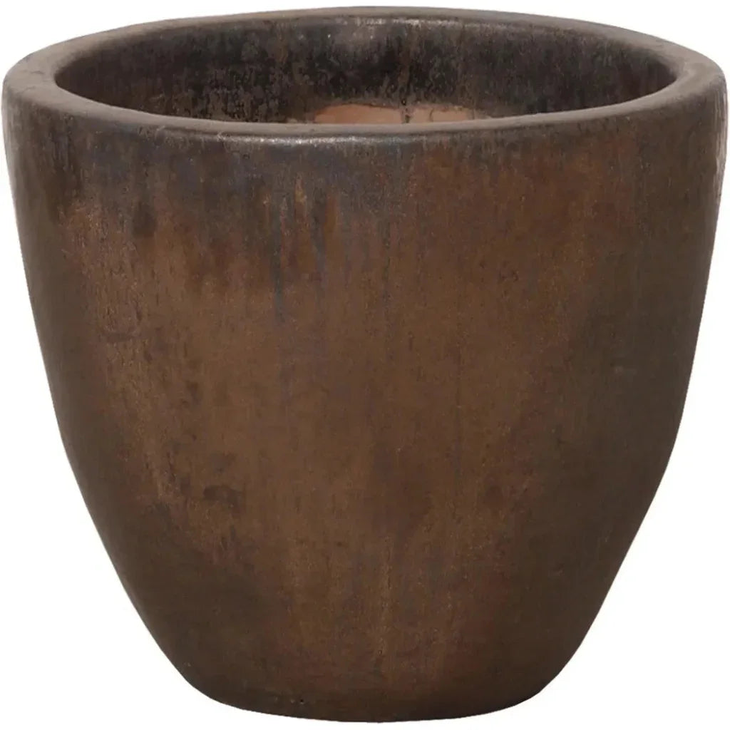 Gunmetal Ceramic Round Pot