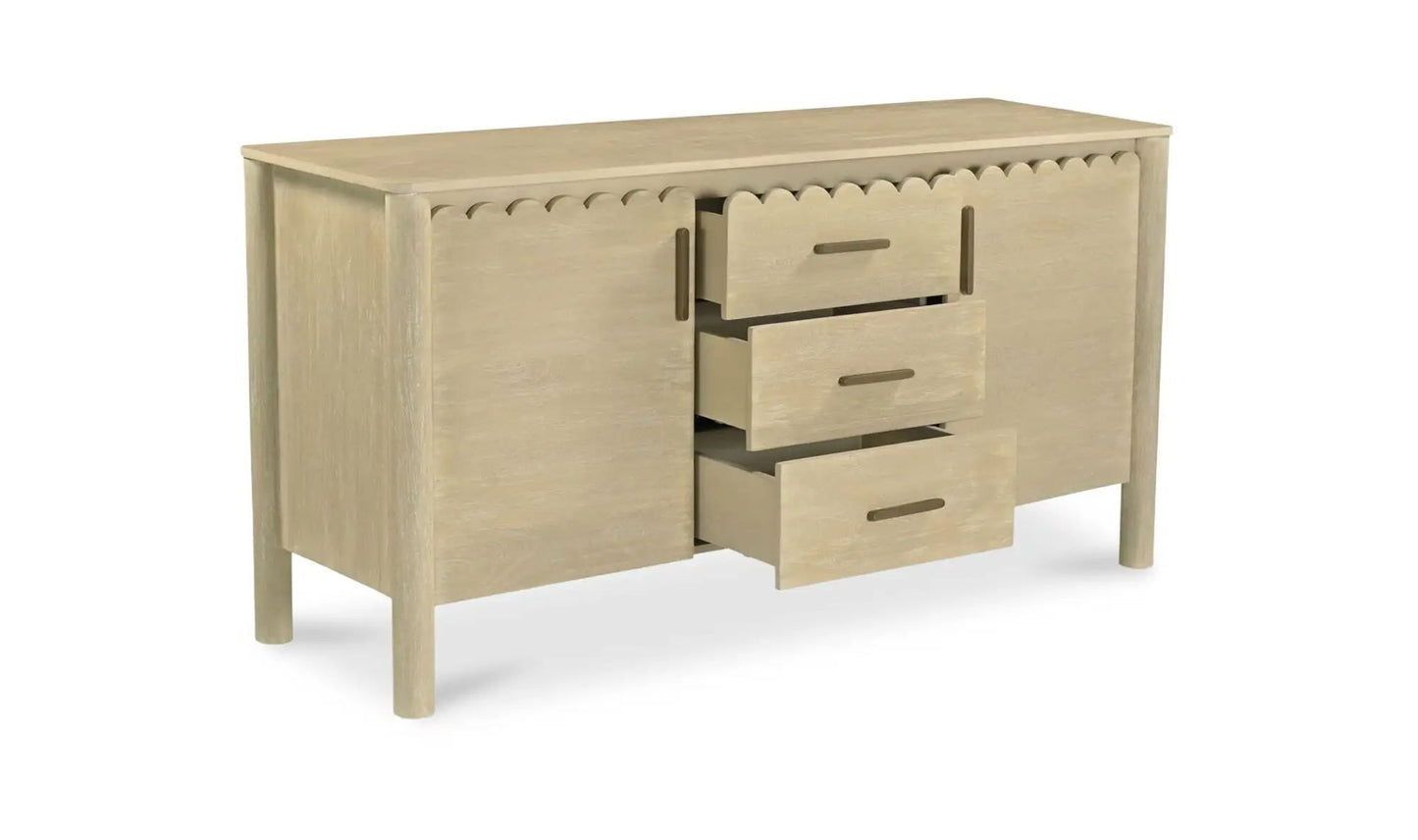 Wiley Three Drawers Wood Sideboard