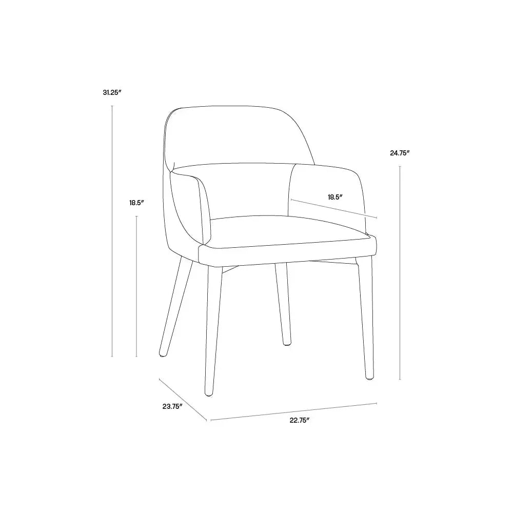 Hagan Leather Dining Armchair - LOOMLAN - SUNPAN - Dining Chairs