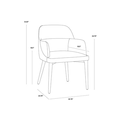 Hagan Leather Dining Armchair - LOOMLAN - SUNPAN - Dining Chairs