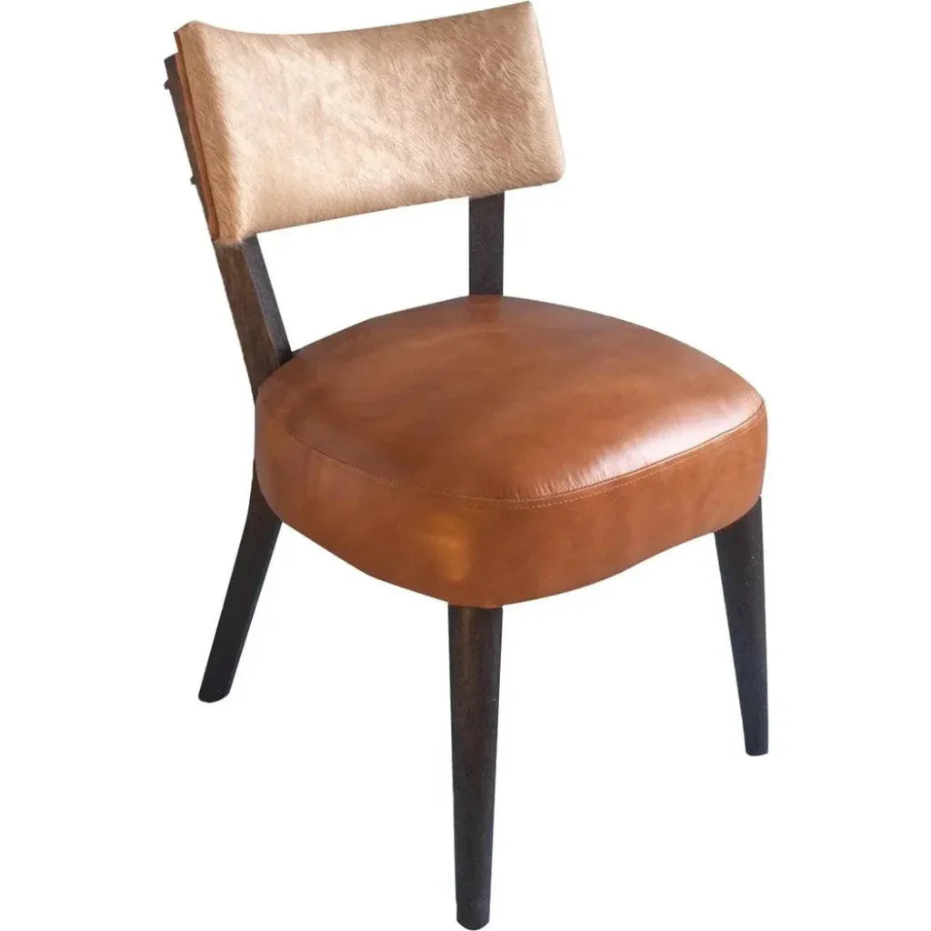 Hair on Hide & Leather Dining Chair Biscayne - LOOMLAN - Peninsula Home - Dining Chairs