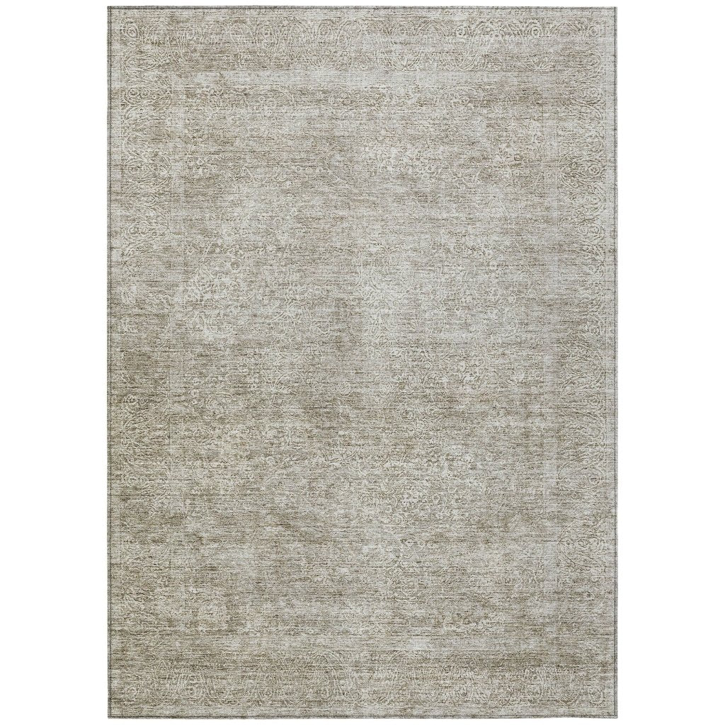 LOOMLAN Rugs Halora Ivory Washable Indoor-Outdoor Rug