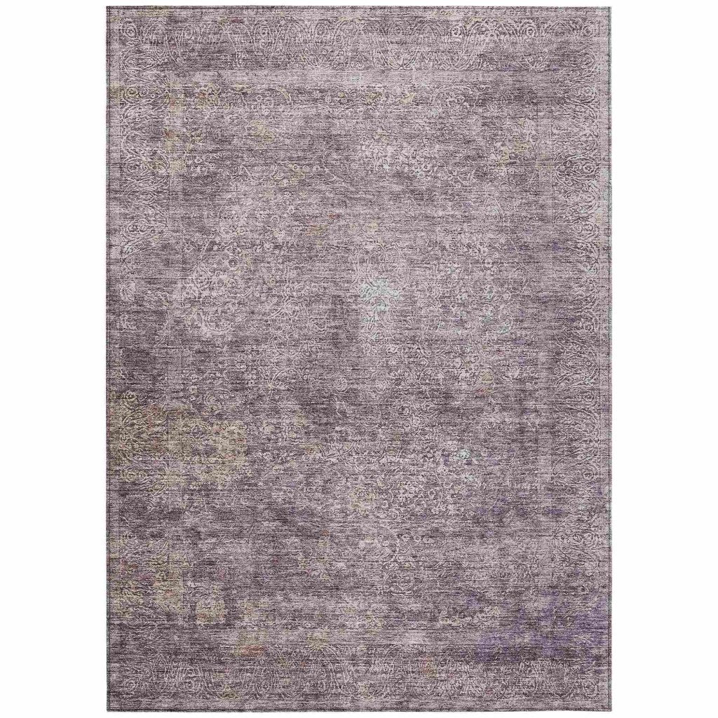 LOOMLAN Rugs Halora Purple Washable Indoor-Outdoor Rug