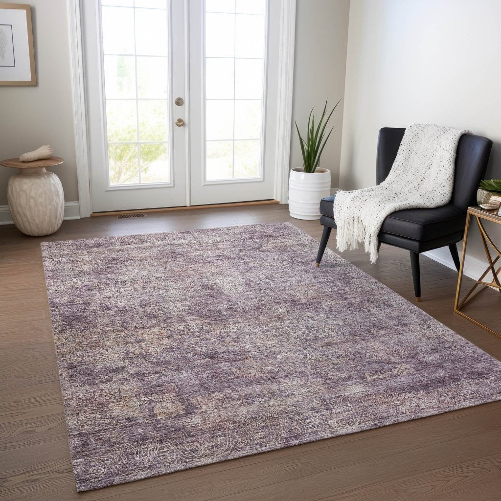 LOOMLAN Rugs Halora Purple Washable Indoor-Outdoor Rug