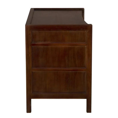 Noir Hampton Three Drawers Wood Side Table