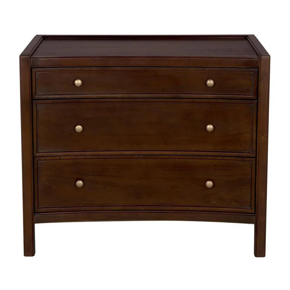 Noir Hampton Three Drawers Wood Side Table