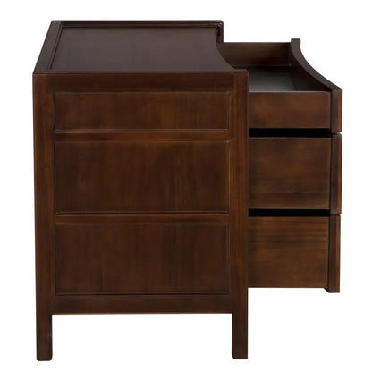 Noir Hampton Three Drawers Wood Side Table