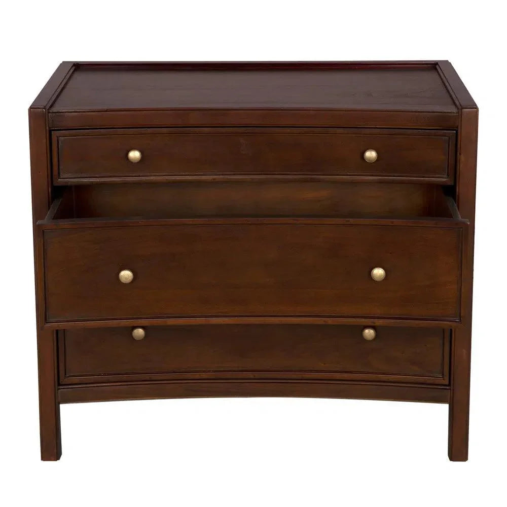 Noir Hampton Three Drawers Wood Side Table
