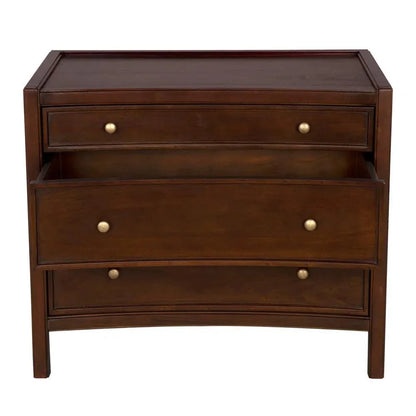 Noir Hampton Three Drawers Wood Side Table