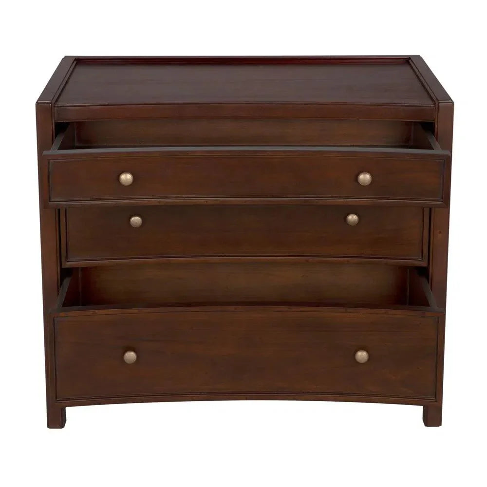 Noir Hampton Three Drawers Wood Side Table