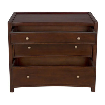 Noir Hampton Three Drawers Wood Side Table