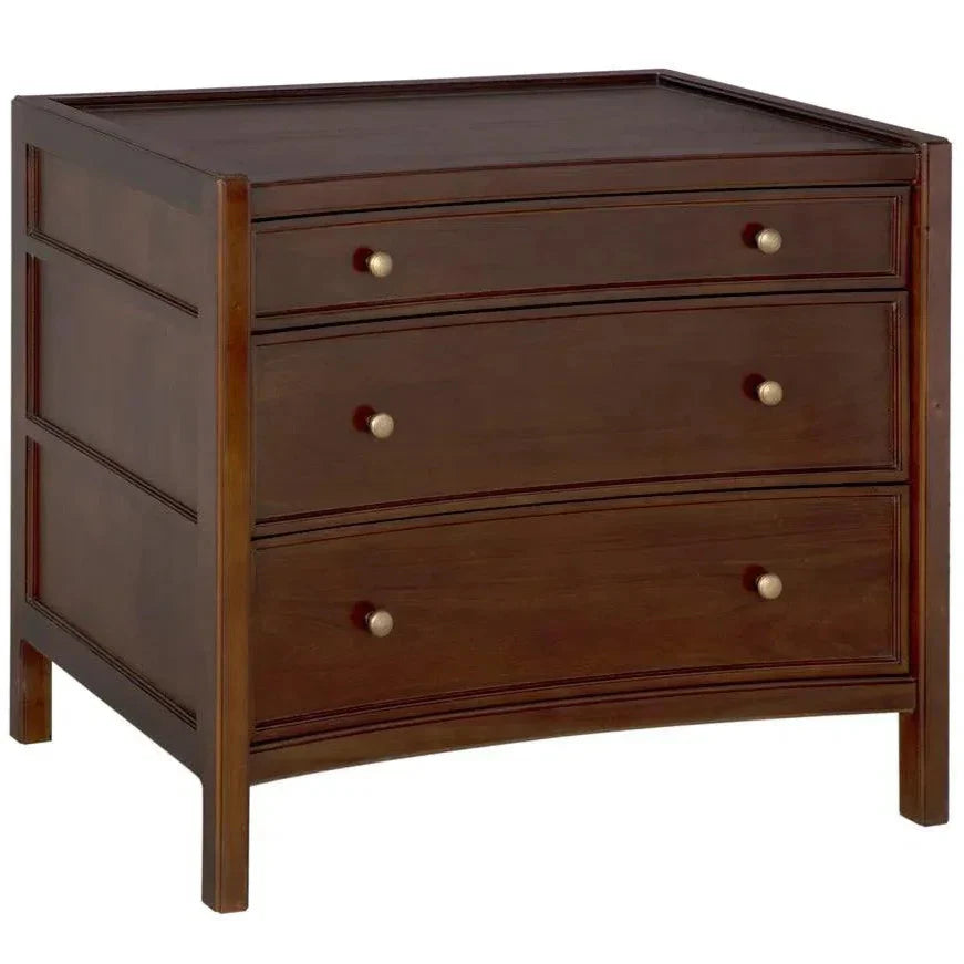 Noir Hampton Three Drawers Wood Side Table