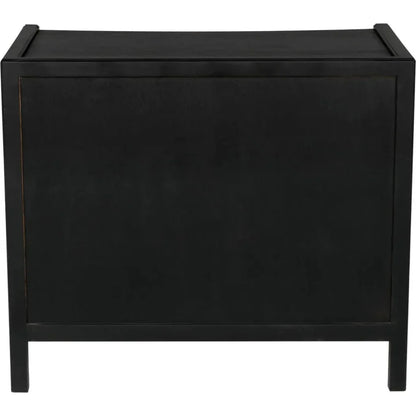 Noir Hampton Three Drawers Wood Side Table