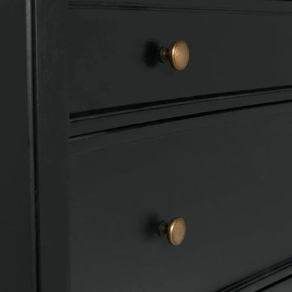 Noir Hampton Three Drawers Wood Side Table