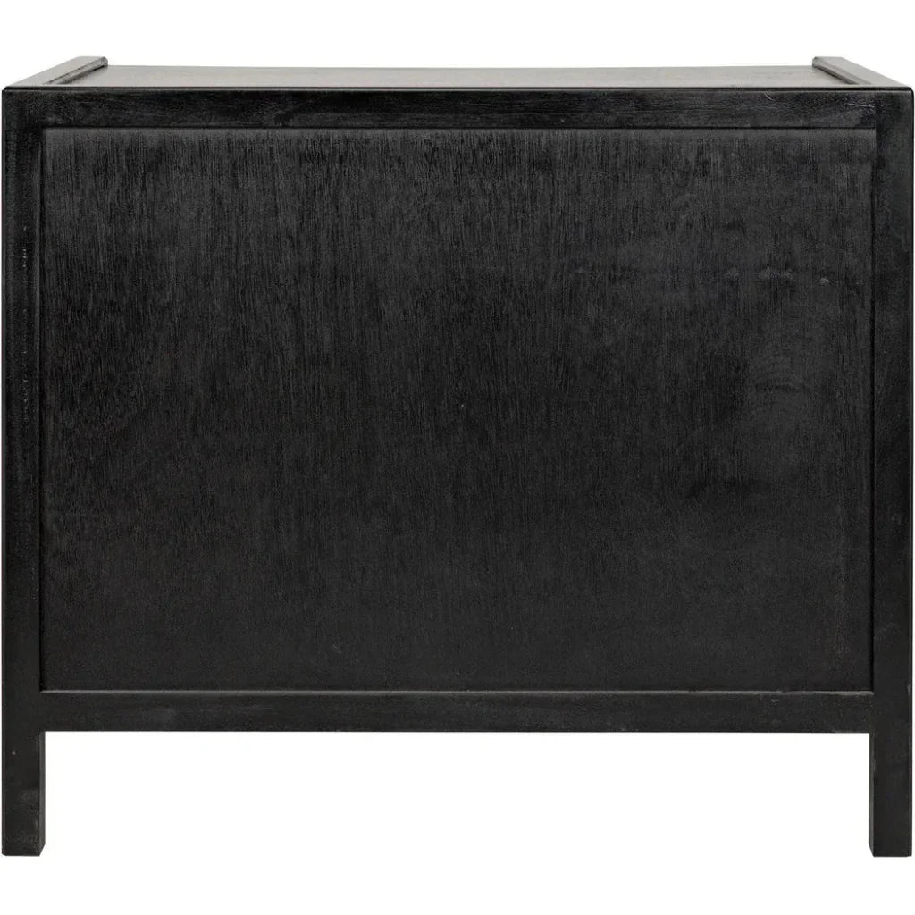 Noir Hampton Three Drawers Wood Side Table