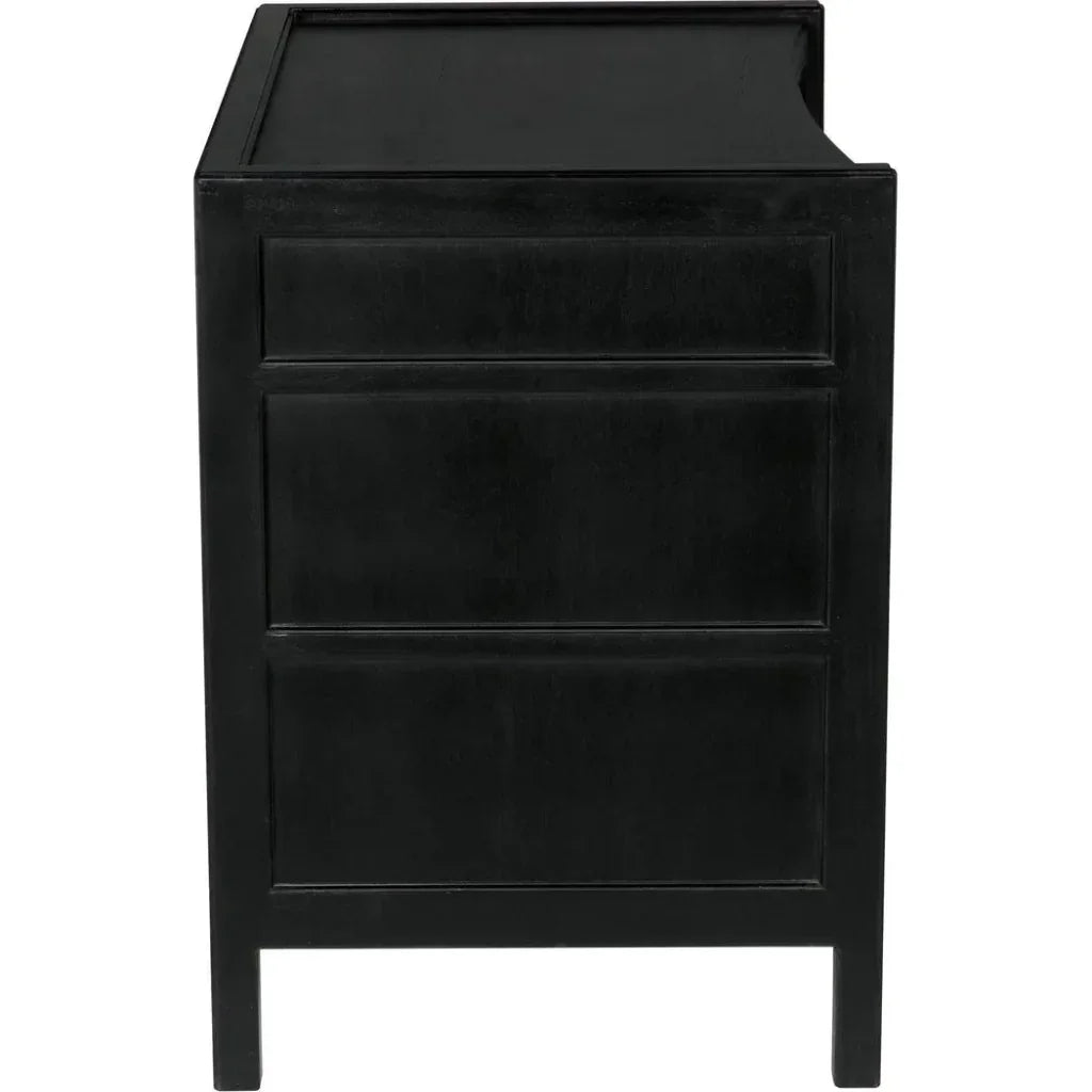 Noir Hampton Three Drawers Wood Side Table