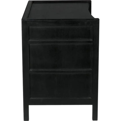 Noir Hampton Three Drawers Wood Side Table