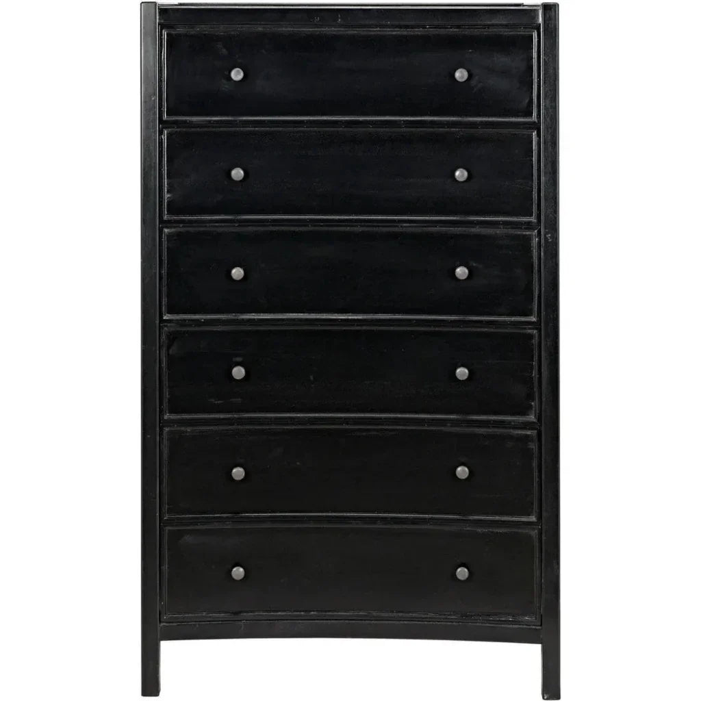 Noir Hampton Wooden Tall Boy Dresser