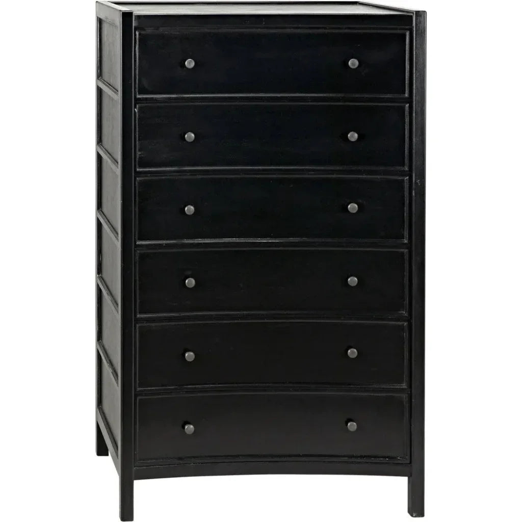 Noir Hampton Wooden Tall Boy Dresser