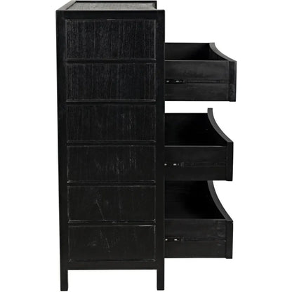 Noir Hampton Wooden Tall Boy Dresser