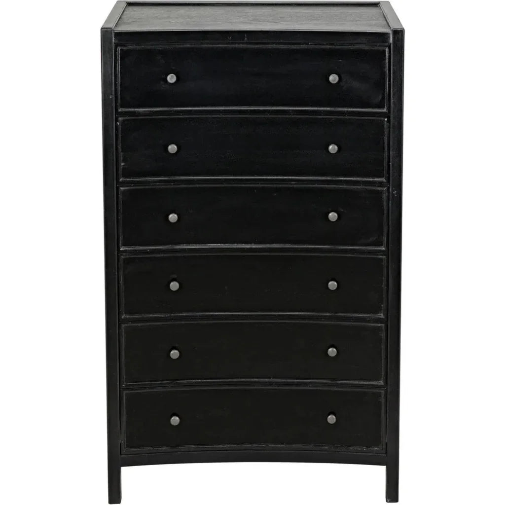 Noir Hampton Wooden Tall Boy Dresser