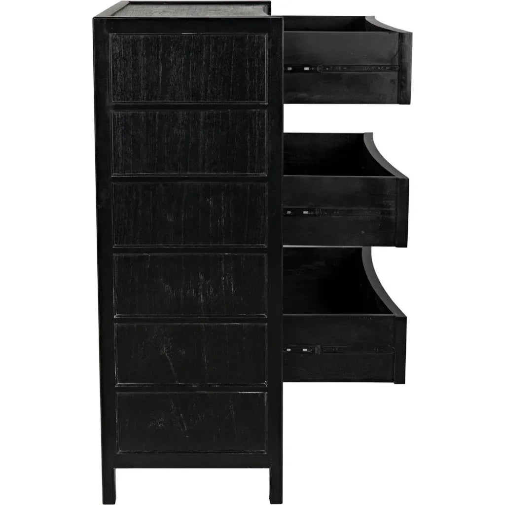 Noir Hampton Wooden Tall Boy Dresser