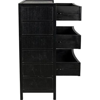 Noir Hampton Wooden Tall Boy Dresser