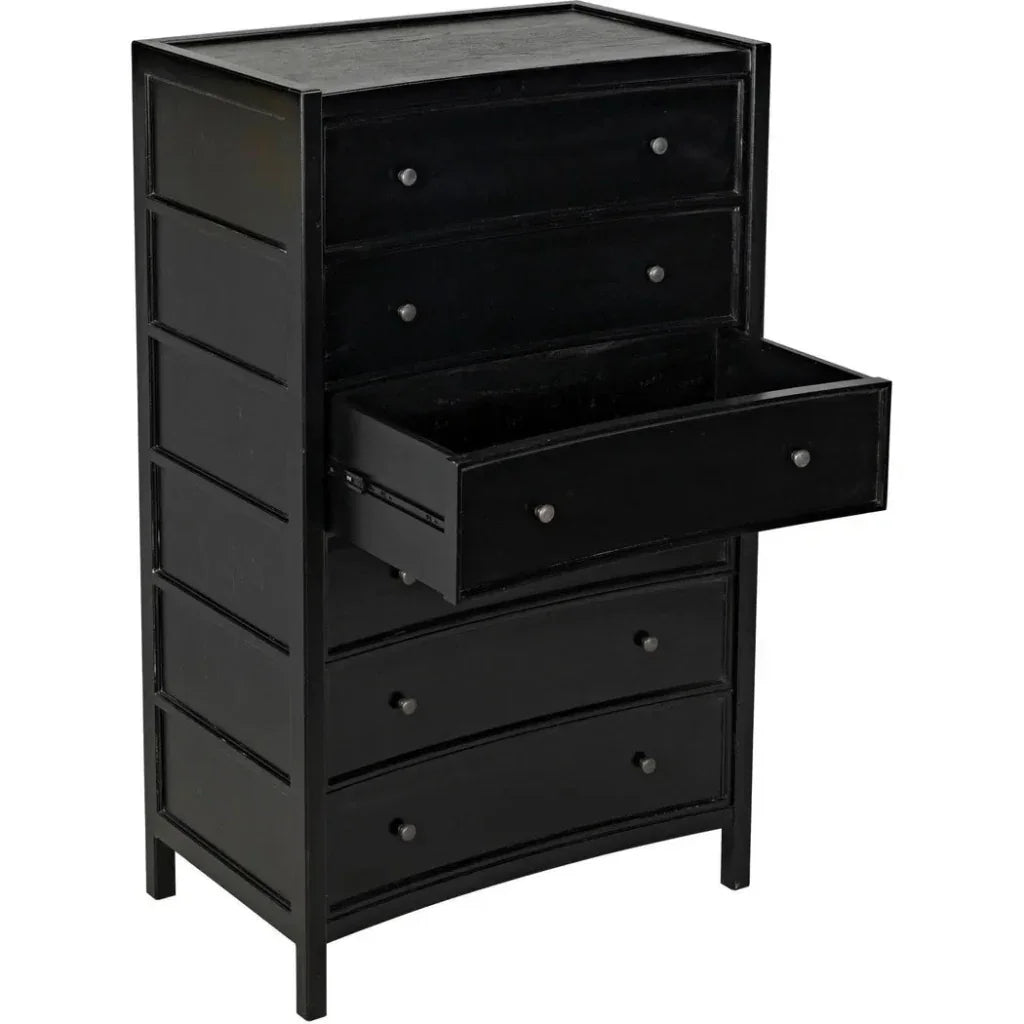 Noir Hampton Wooden Tall Boy Dresser