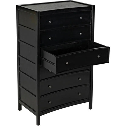 Noir Hampton Wooden Tall Boy Dresser
