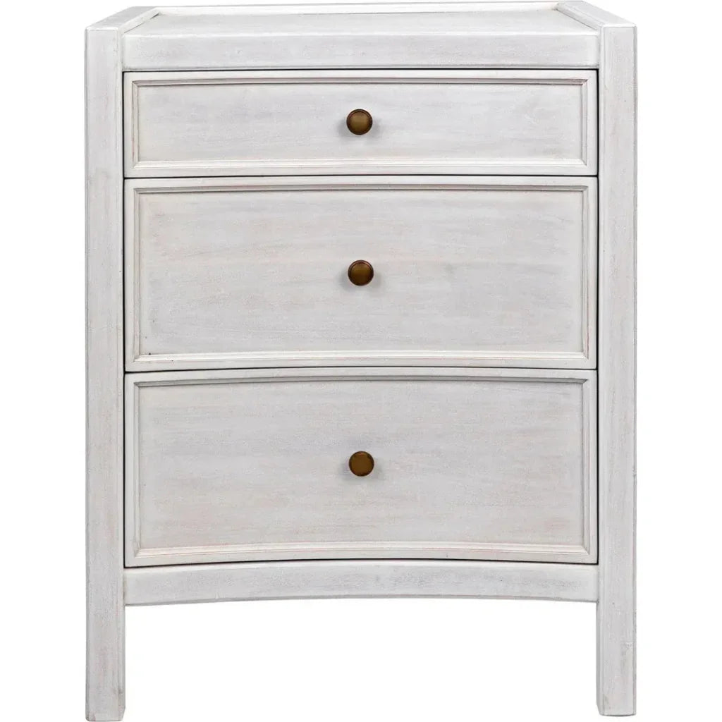 Hampton Three-Drawers Wood Night Stand