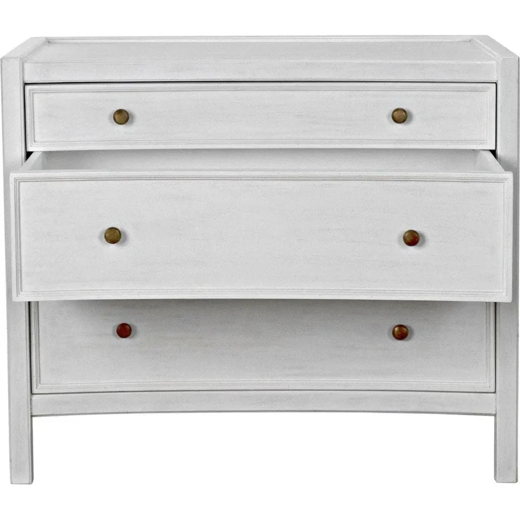 Noir Hampton Three Drawers Wood Side Table