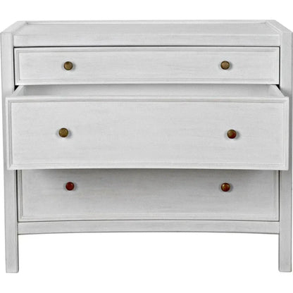 Noir Hampton Three Drawers Wood Side Table