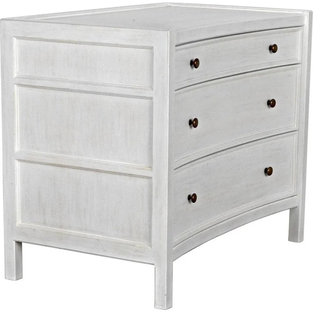 Noir Hampton Three Drawers Wood Side Table