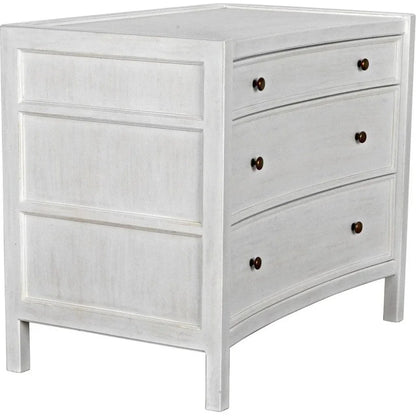 Noir Hampton Three Drawers Wood Side Table
