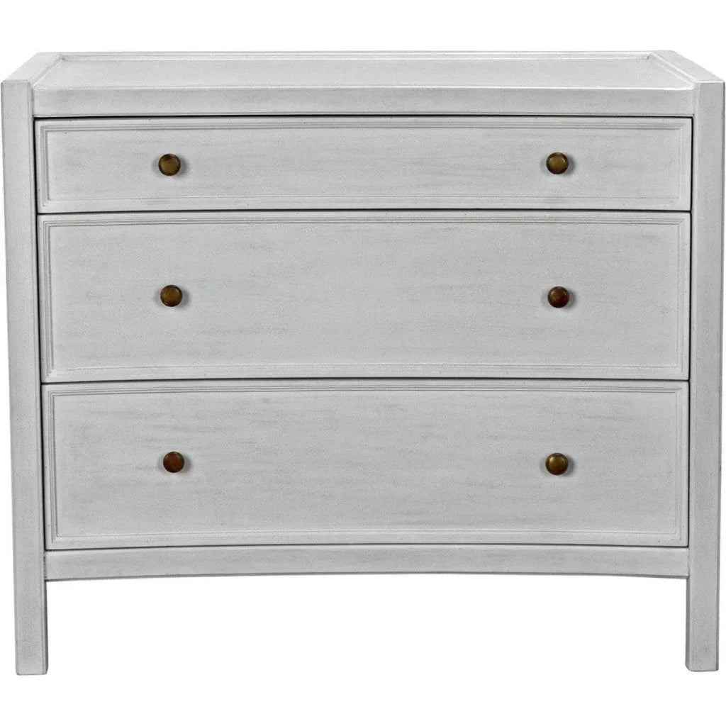 Noir Hampton Three Drawers Wood Side Table