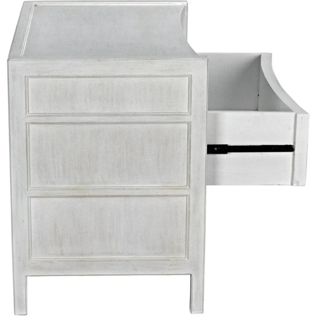 Noir Hampton Three Drawers Wood Side Table