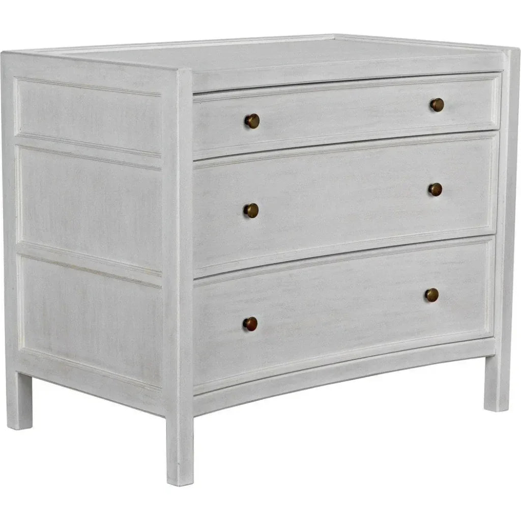 Noir Hampton Three Drawers Wood Side Table