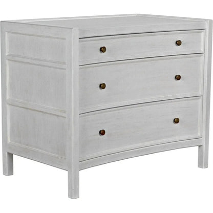 Noir Hampton Three Drawers Wood Side Table