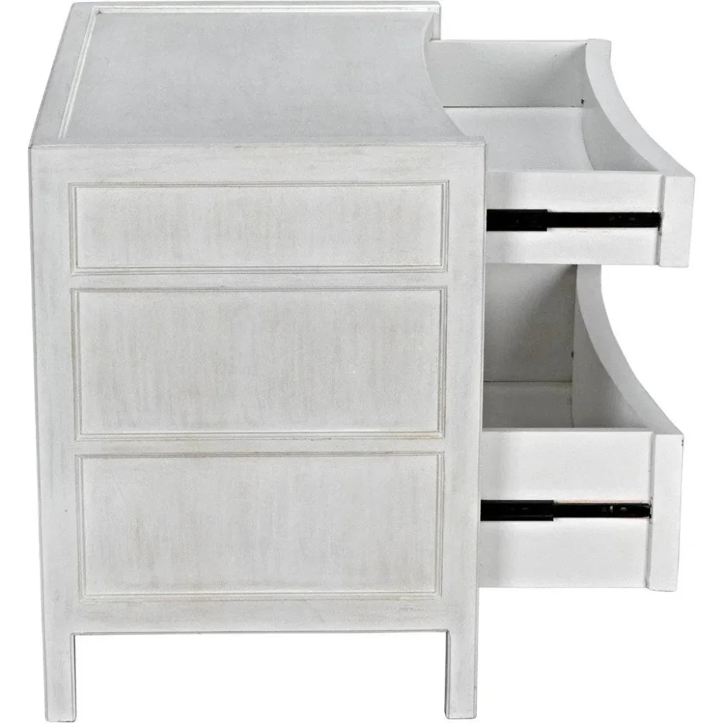 Noir Hampton Three Drawers Wood Side Table