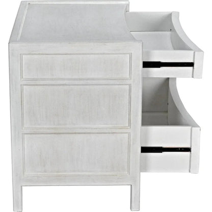 Noir Hampton Three Drawers Wood Side Table
