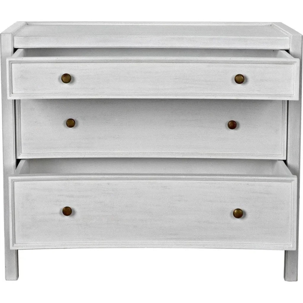 Noir Hampton Three Drawers Wood Side Table