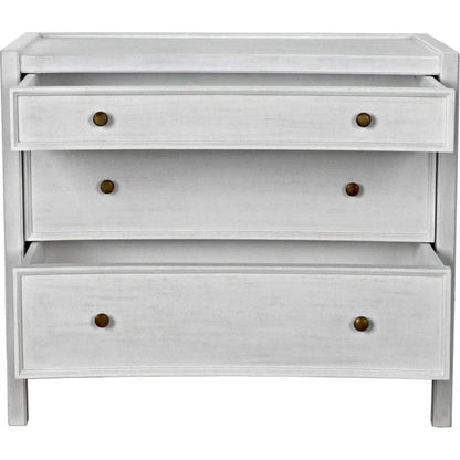 Noir Hampton Three Drawers Wood Side Table