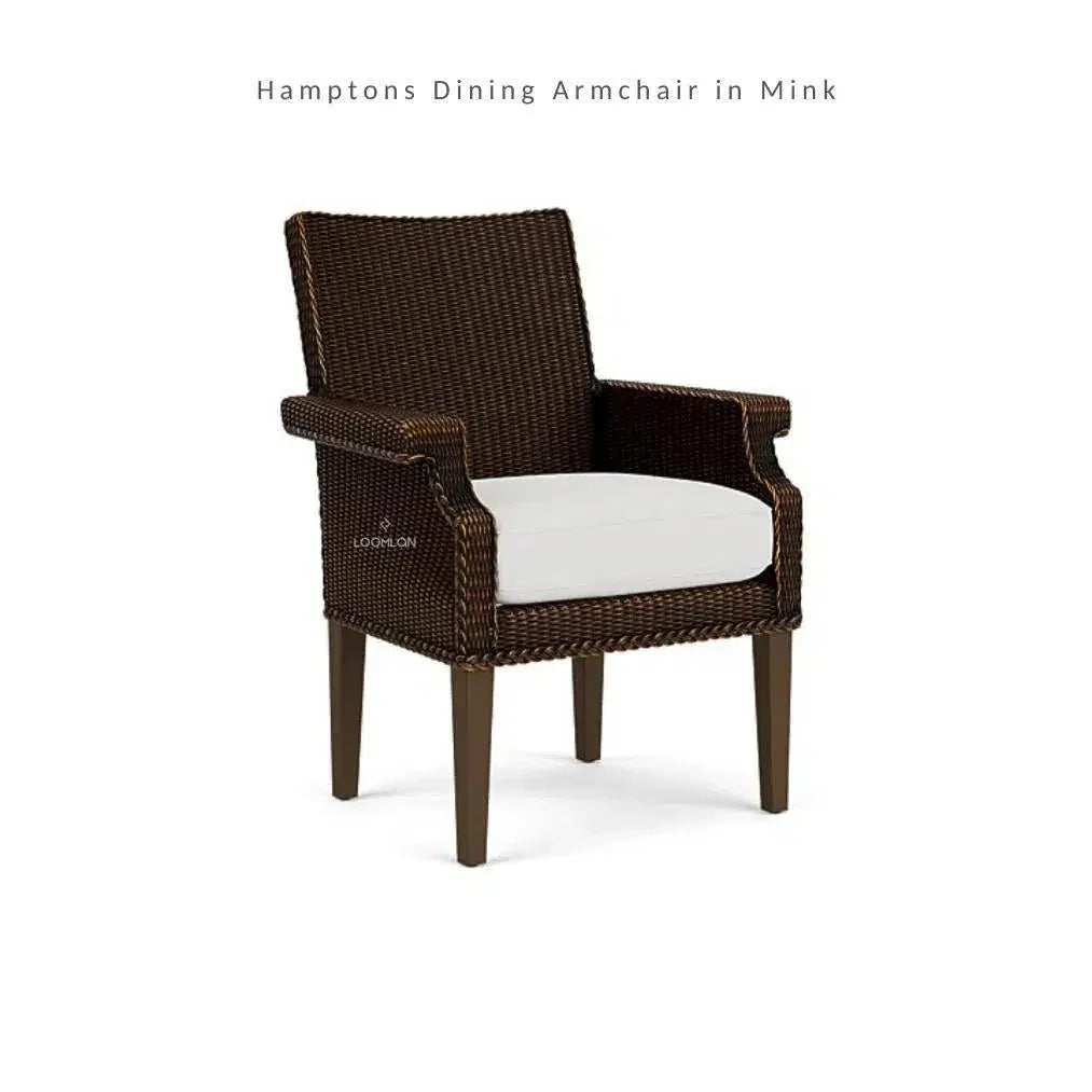 Hamptons Outdoor Furniture Wicker Dining Armchair - LOOMLAN - Lloyd Flanders - Outdoor Dining Chairs